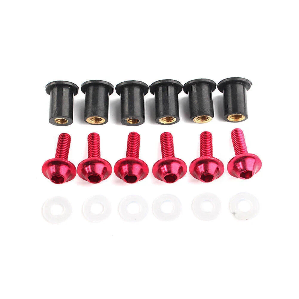 Windscreen Fixing Kit Red Bolts for Honda CBR250 300 650 900