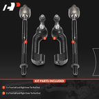 Set of 4 Front Inner & Outer Tie Rod Ends for Ford F-150 (2021–2024)