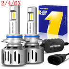 2X 9012 HIR2 LED Headlight Kit Bulbs for Combo (High Low Beam)