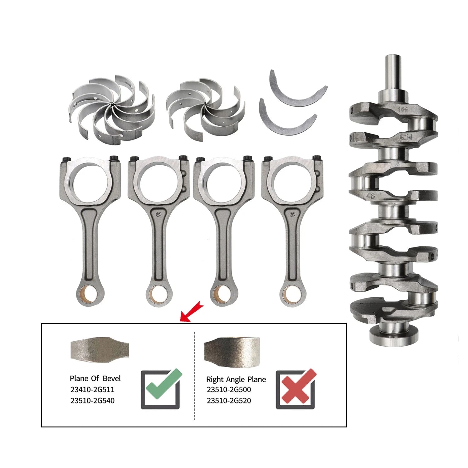 Engine Crankshaft with Connecting Rod for Hyundai Sonata/Santa Fe, Kia Optima (2011–2019)