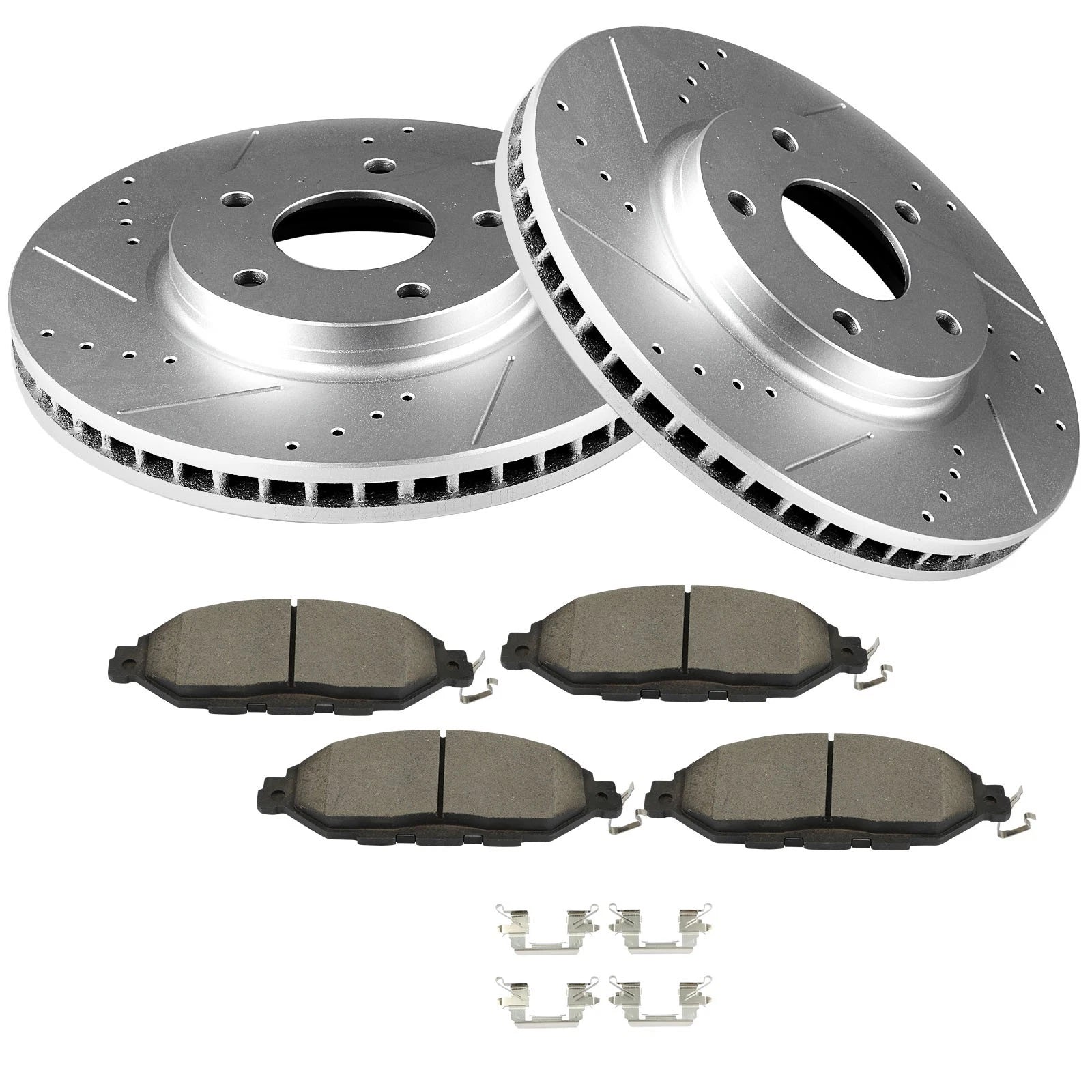 Front Brake Disc Rotors and Ceramic Pads Kit for Nissan Pathfinder (2016)