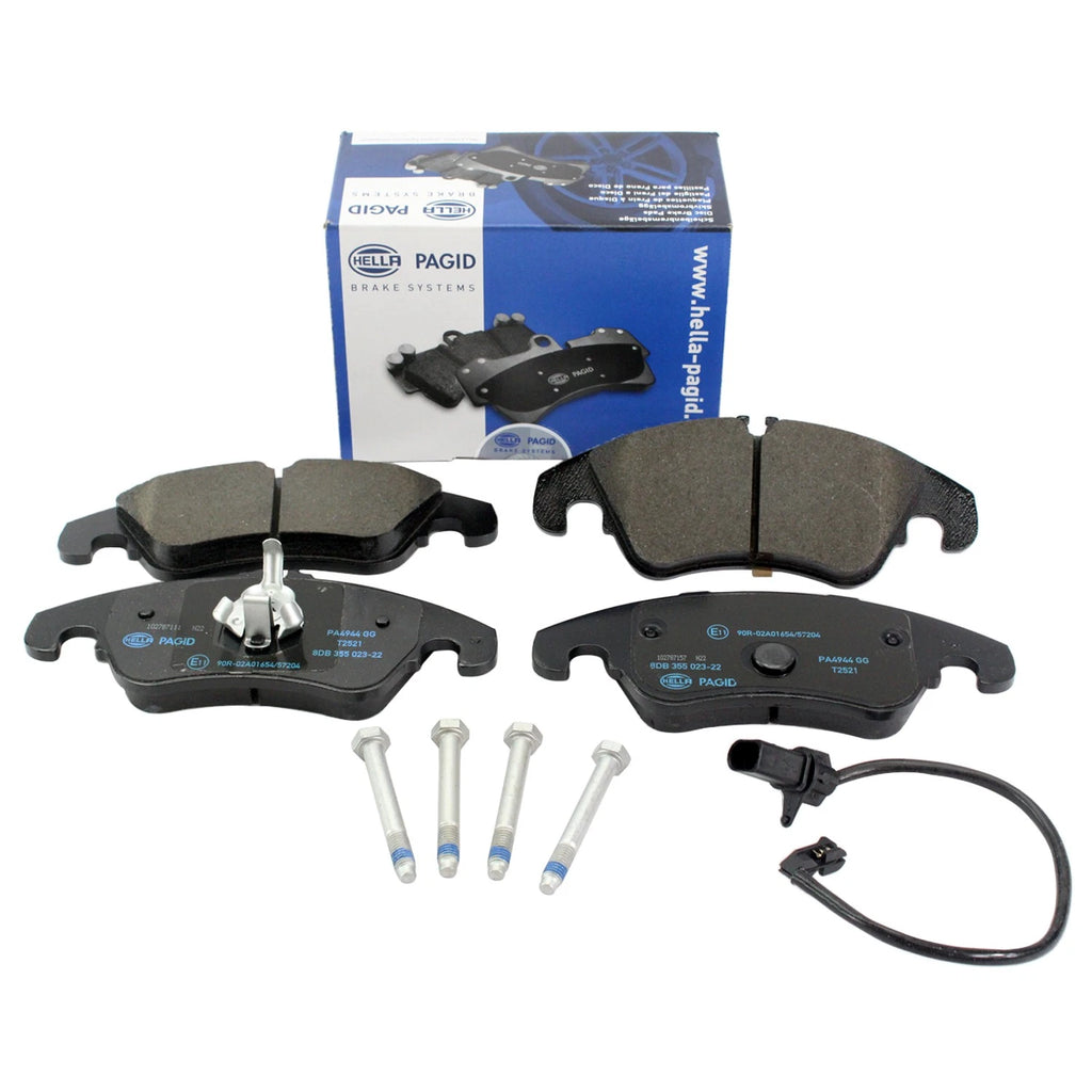 Set of 4 Hella Front Low-Met Disc Brake Pads for Audi A6 A6 Quattro Q5 A7