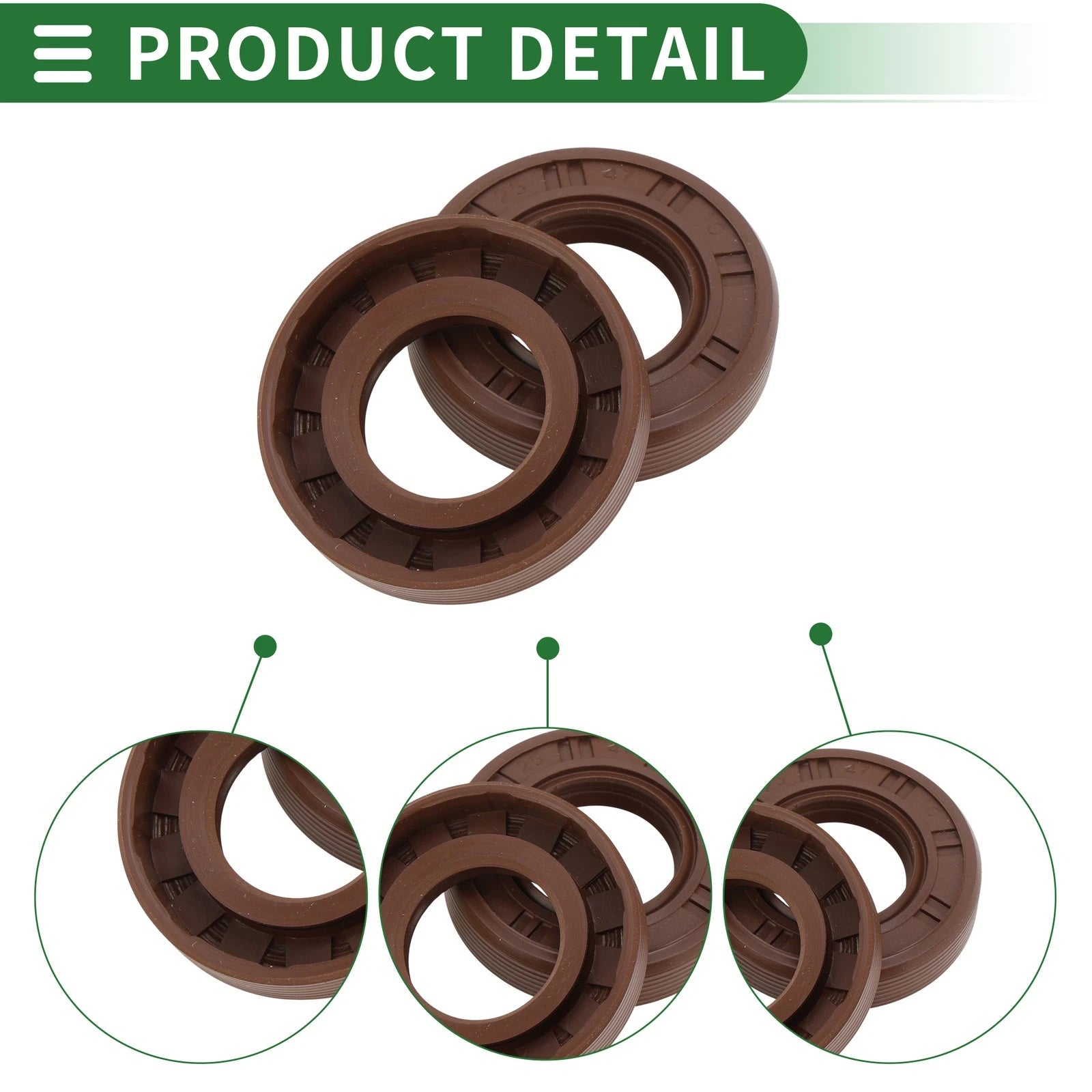 Set of 5 Oil Seals FKM Rubber 25x47x10mm for High Pressure