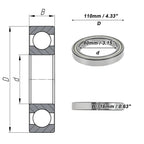 Deep Groove Ball Bearing 6916ZZ for Scooter Skateboard Wheel (80x110x16mm)