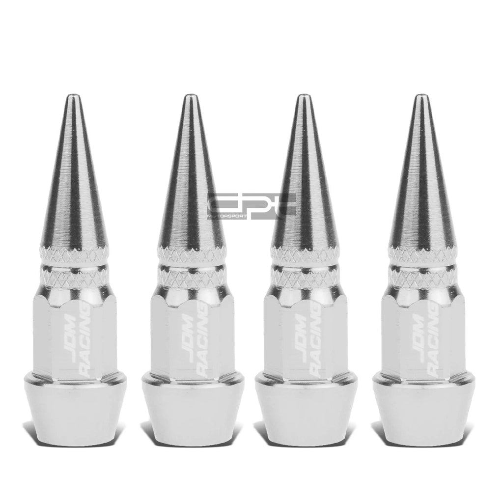 Set of 4 Silver Universal Tire Rim Air Port Dust Cover Valves Caps 45MM