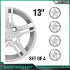 Set of 4 Wheel Covers for R13 Tire & Rim (Silver)