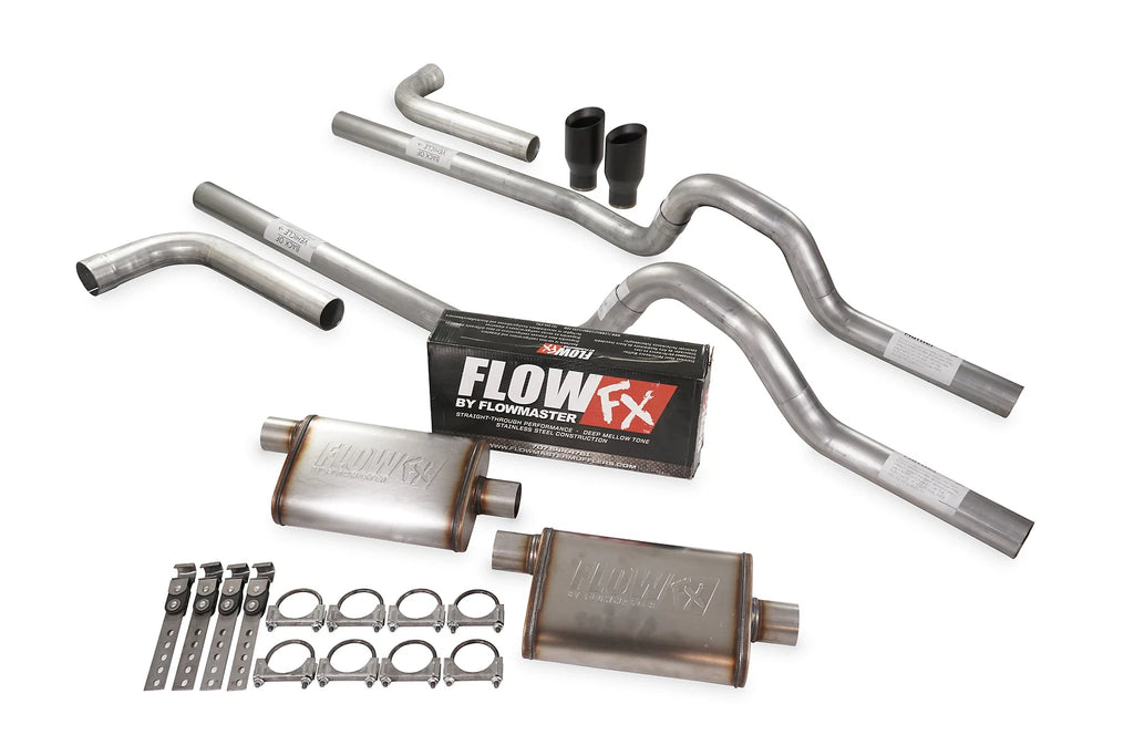 Dual Exhaust Kit 3" Flowmaster Flow FX Side Exit for GM C/K 20 3/4 Ton (1973–1980)