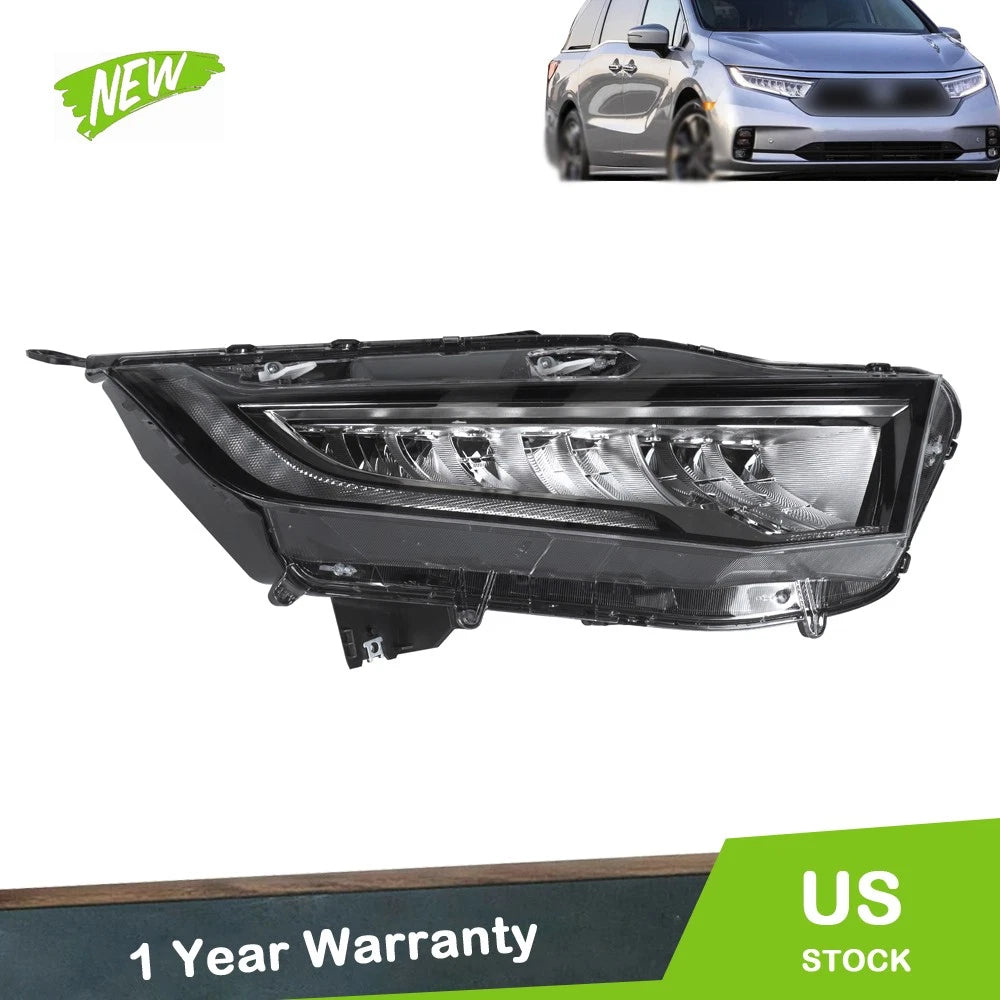 Passenger Side Headlight for Honda Odyssey (2021–2024) LED Chrome Clear Lens