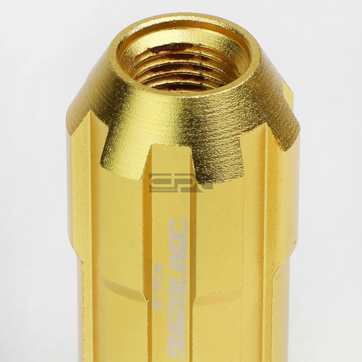 20 PCS Open End M12x1.25 50mm Tall Gold Aluminum Lug Nuts + Adapter