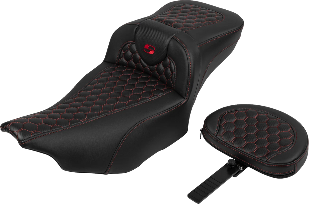 SADDLEMEN Roadsofa Extended Reach Seat for Motorcycle (with Backrest)