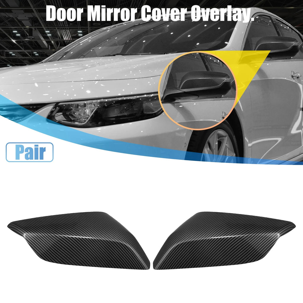 Pair Door Rearview Mirror Cap for Chevrolet Malibu (2016–2020) Carbon Fiber