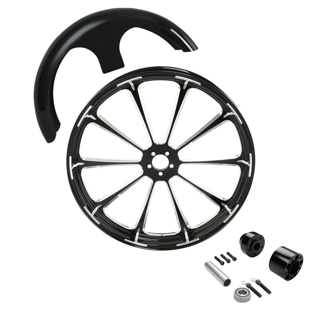 30" Front Wheel Rim Hub Single Disc & Fender for Harley Touring (2008–2023)