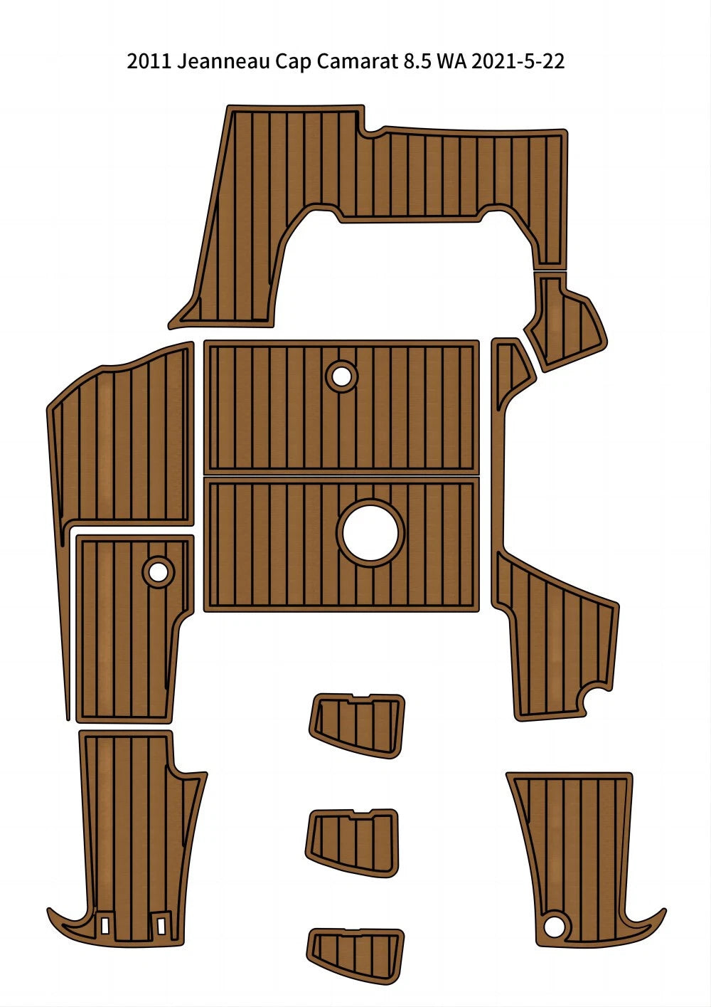 EVA Teak Flooring for Jeanneau Cap Camarat 8.5 WA (2011)