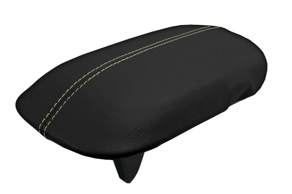 Leather Console Lid Armrest Cover for Ford Mustang (2015–2020) Black Beige