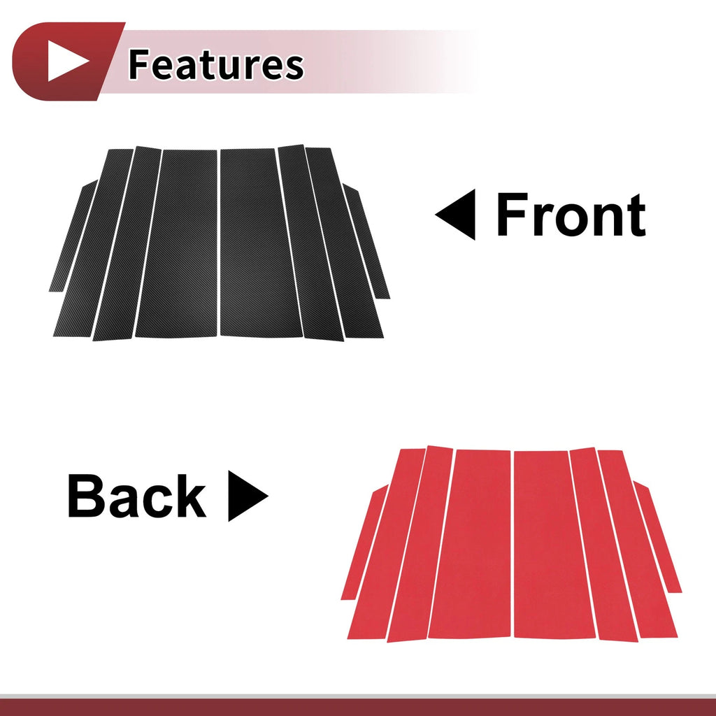 8 Pcs Car Door Pillar Window Trim for Toyota Noah R70 (2008–2013) Carbon Fiber