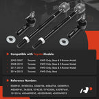 4x Front Inner & Outer Tie Rod End Kit for Toyota Tacoma (2005–2015) RWD