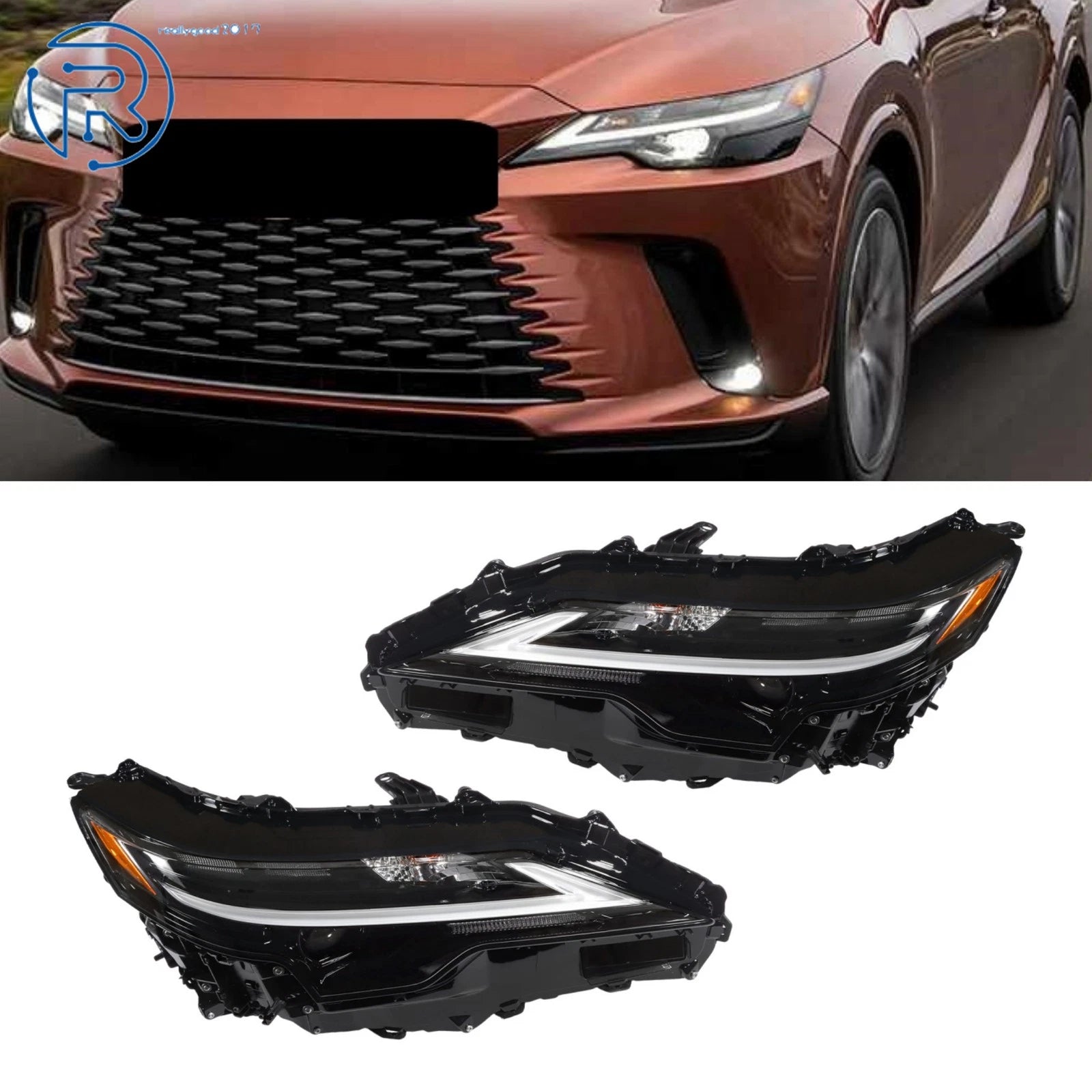 LED Headlight Pair for Lexus RX350 RX450h RX500 (2023–2025)