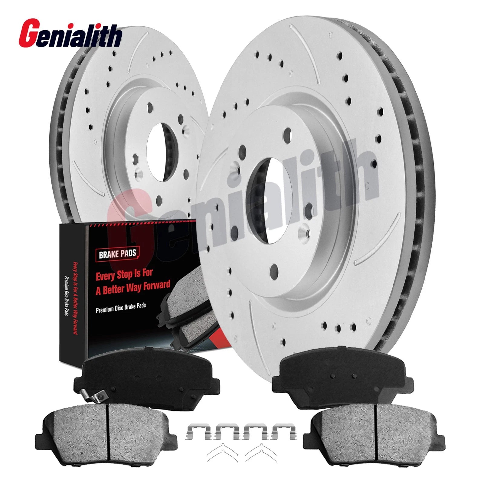 Front Drilled Brake Rotors + Pads for Hyundai Santa Fe, Kia Sorento (2010–2012)