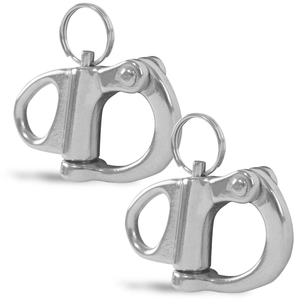 2-Pack Fixed Bail Snap Shackles for Marine Use (Stainless Steel, 2") FO441-M2