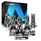 Set of 4 H4 H7 H11 9005 9006 LED Headlight Bulbs 6500K High-Low Beam