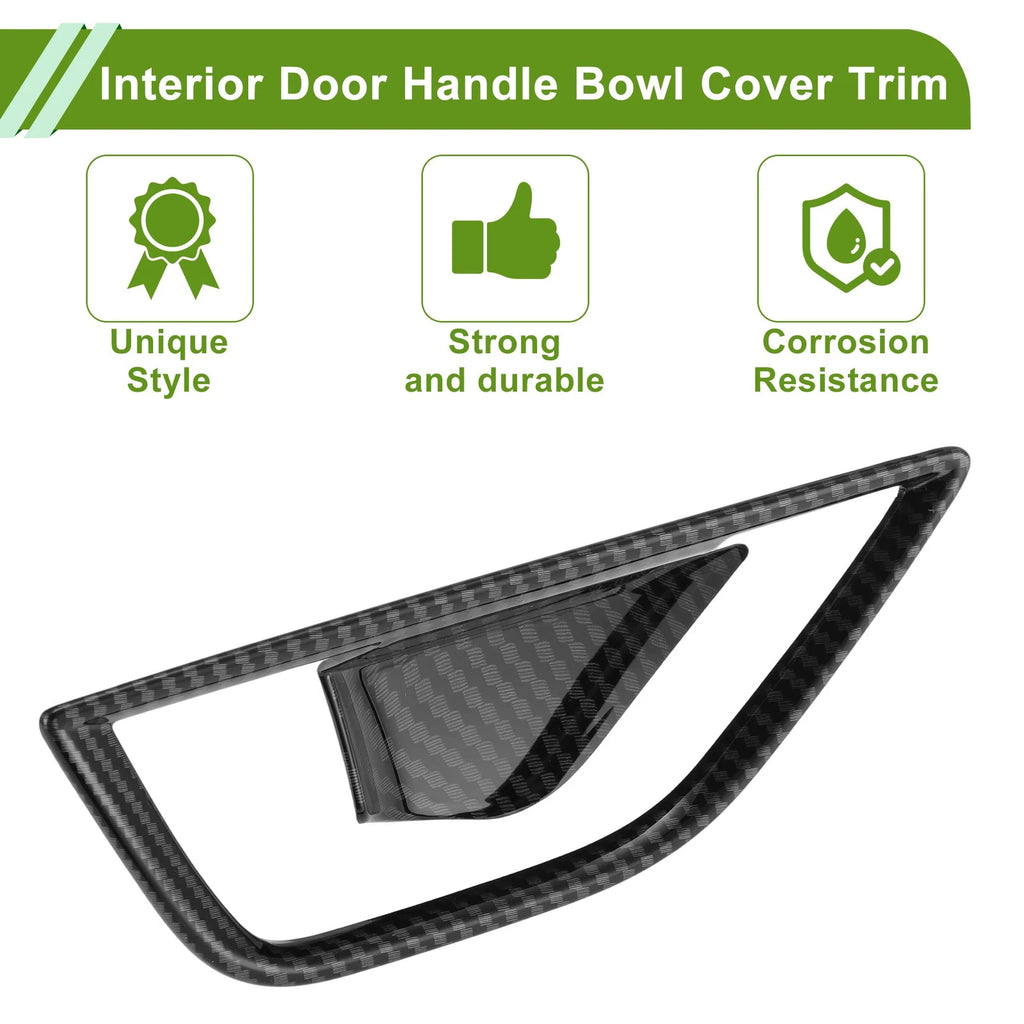 Interior Door Handle Bowl Cover Trim for Subaru Crosstrek (2018–2023) Carbon Fiber Black