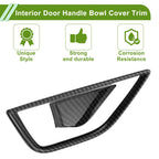 Interior Door Handle Bowl Cover Trim for Subaru Crosstrek (2018–2023) Carbon Fiber Black