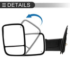 Tow Mirrors for Dodge Ram 2500 3500 (2003–2009) Puddle Lamp Black 1 Pair