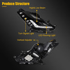2Pcs Pair HID LED Headlights for Chevy Corvette ZR1 (2019)