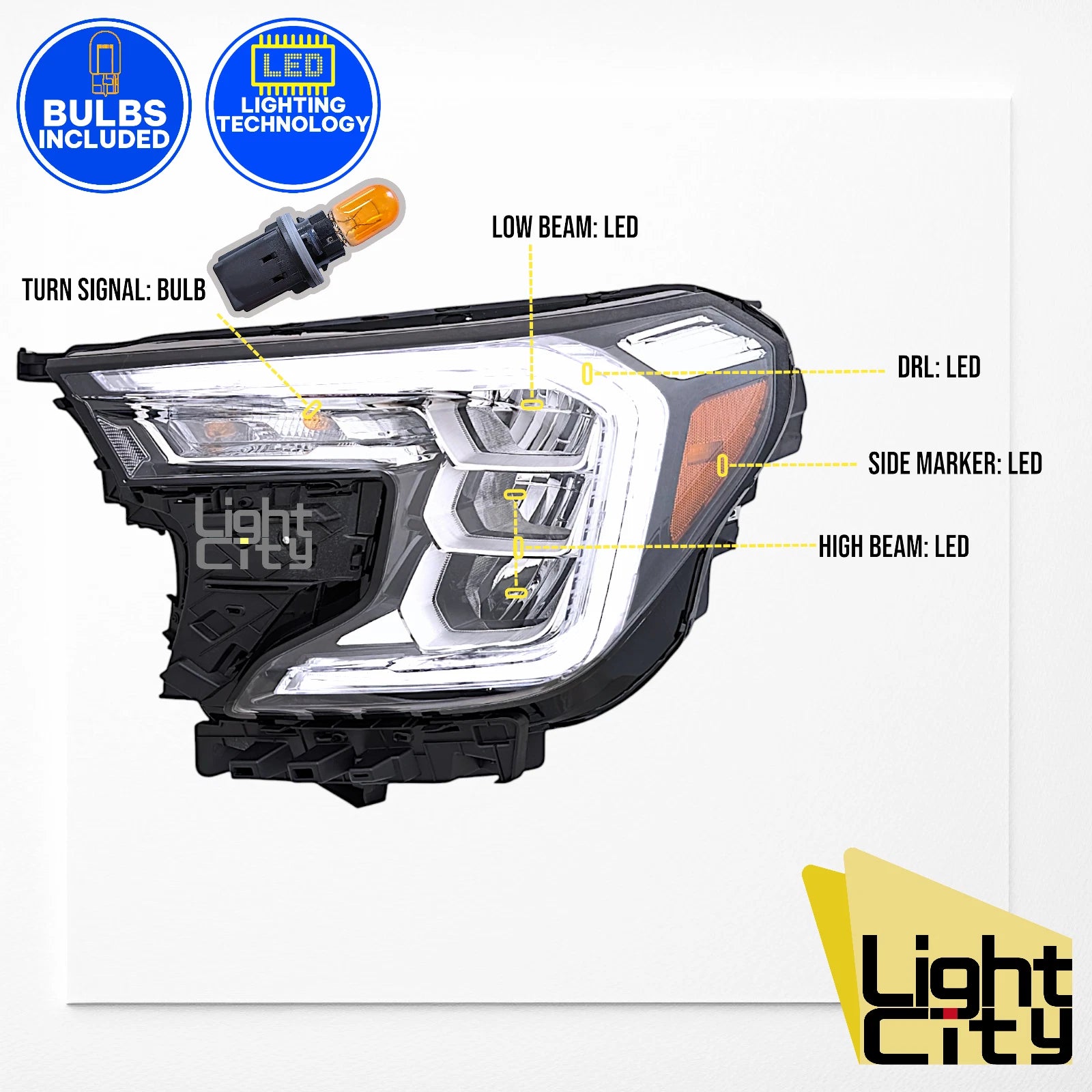 Full LED Headlight for GMC Terrain SLE/SLT (2022–2024) LH