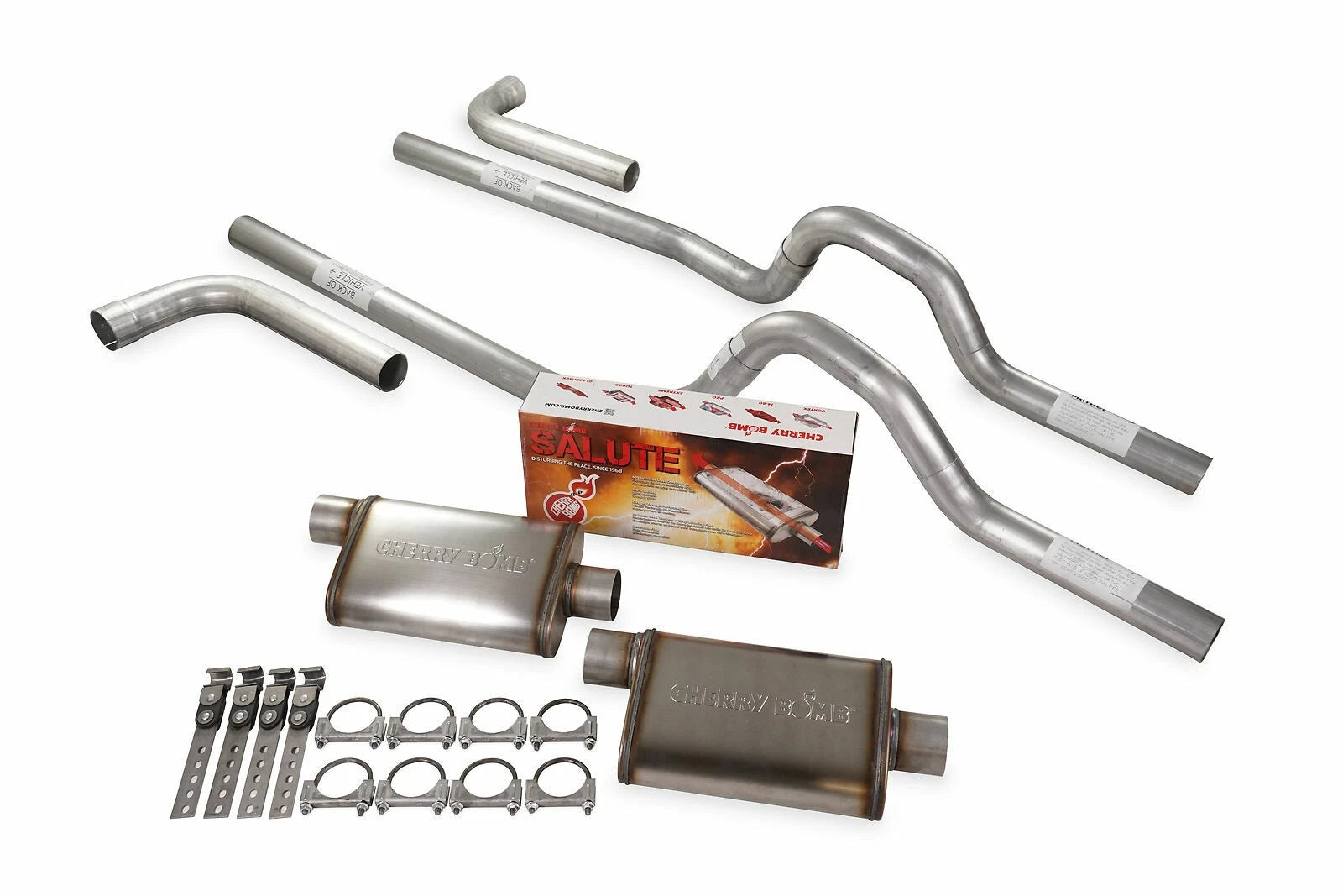 Dual Exhaust Kit 2.5" Cherry Bomb Salute Side Exit for GM C/K 10 (1973–1980)