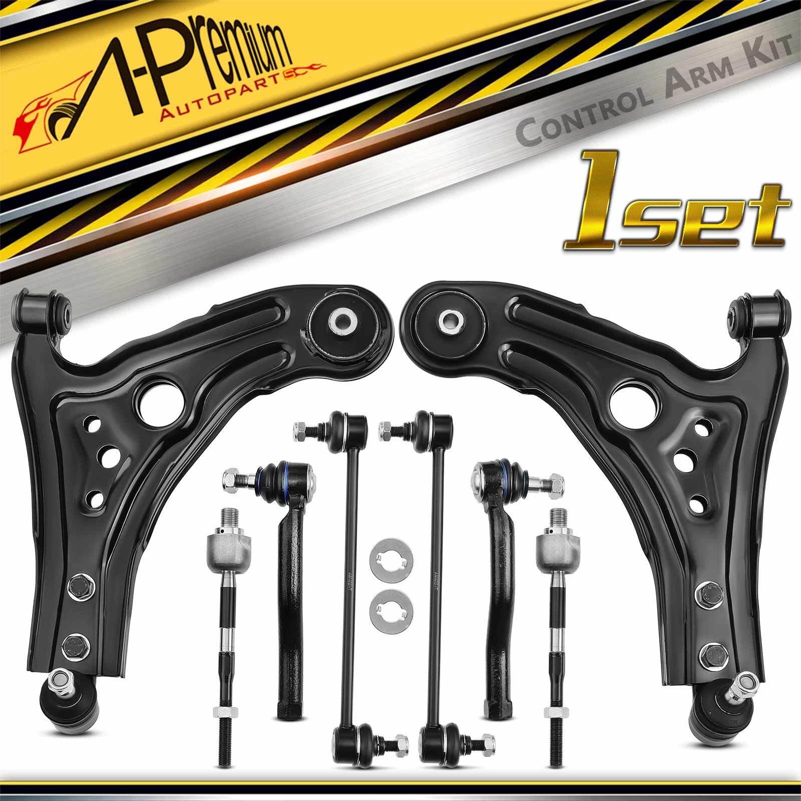 8x Front Control Arm Ball Joint Sway Bar Link Tie Rod for Chevy Aveo (2004–2011)