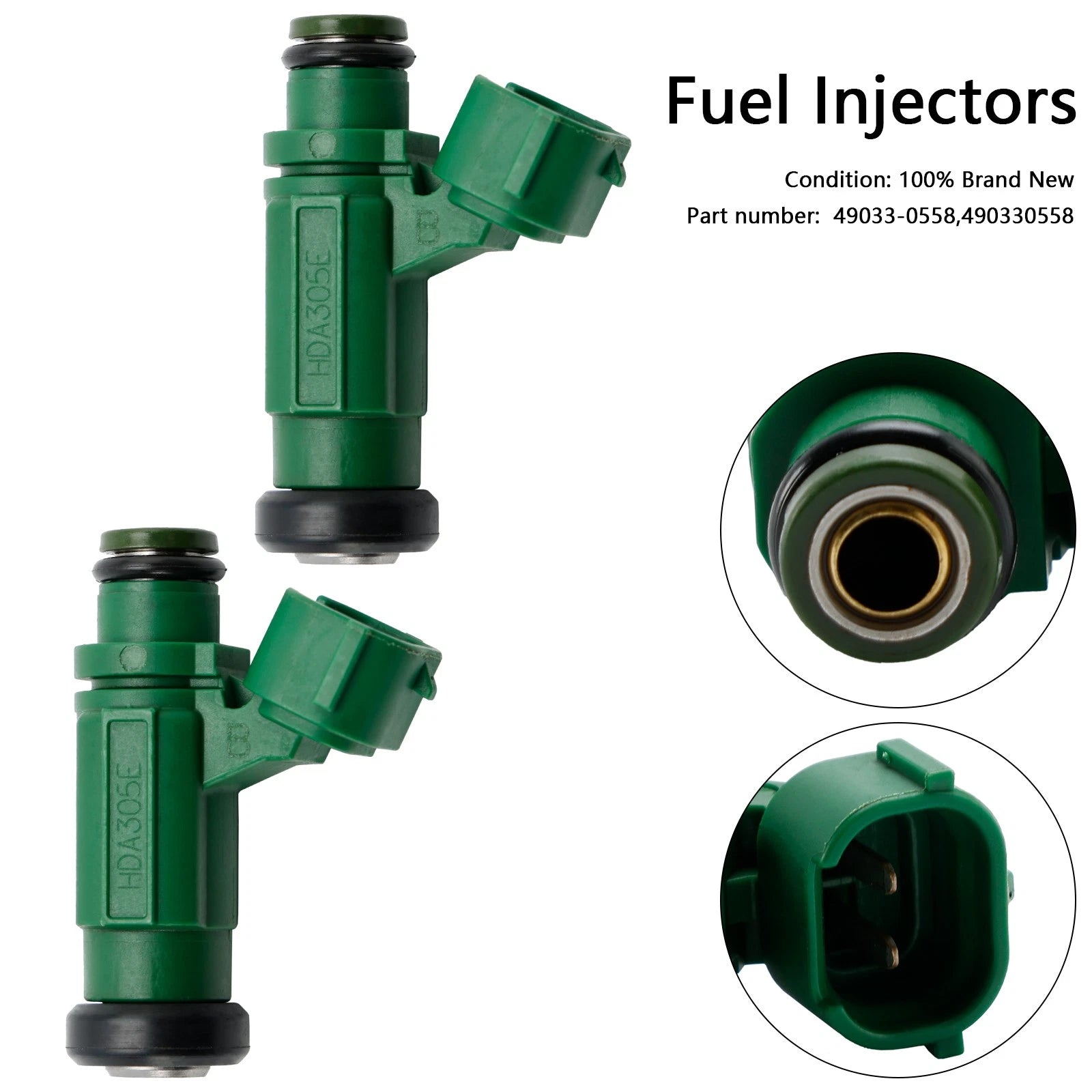 2X Fuel Injector 49033-0558 for Kawasaki Versys-X 300 (2017–2022) Ninja 300 (2013–2017)