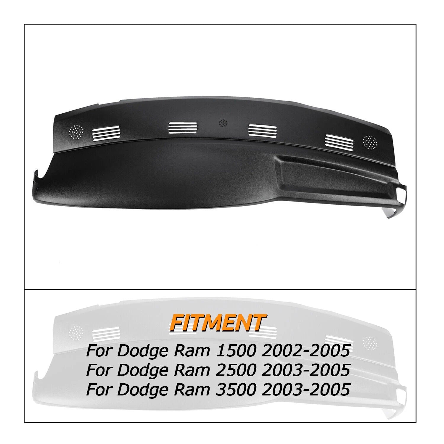Molded Dash Cover for Dodge Ram 1500 2500 3500 (2002–2005) Textured Black