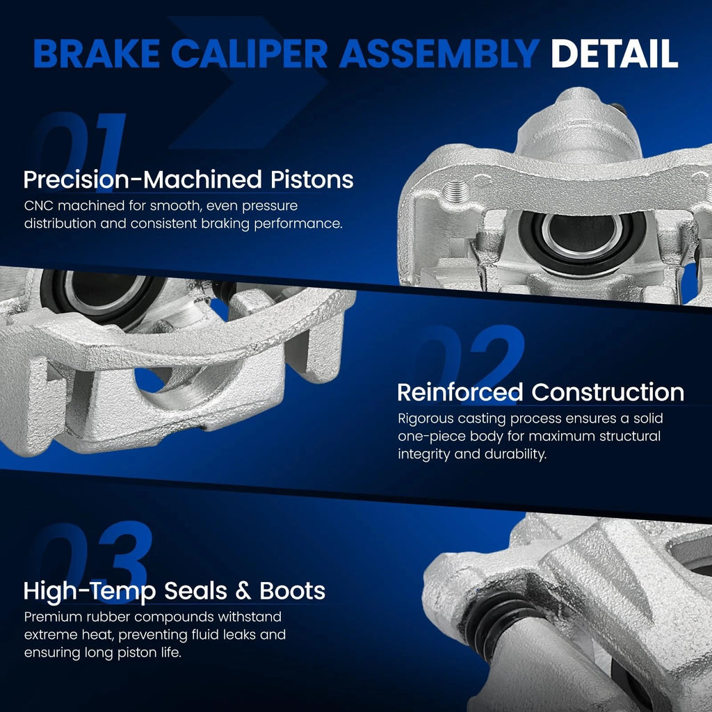 Rear Brake Calipers Pair with Bracket for Toyota Highlander (2004-2007)