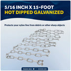 5/16" x 15' Galvanized Steel Lead Chain with Shackles for Boat Anchor