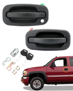 Exterior Door Handles Set with Lock Cylinder & Keys for Chevy GMC Cadillac (1999–2007)