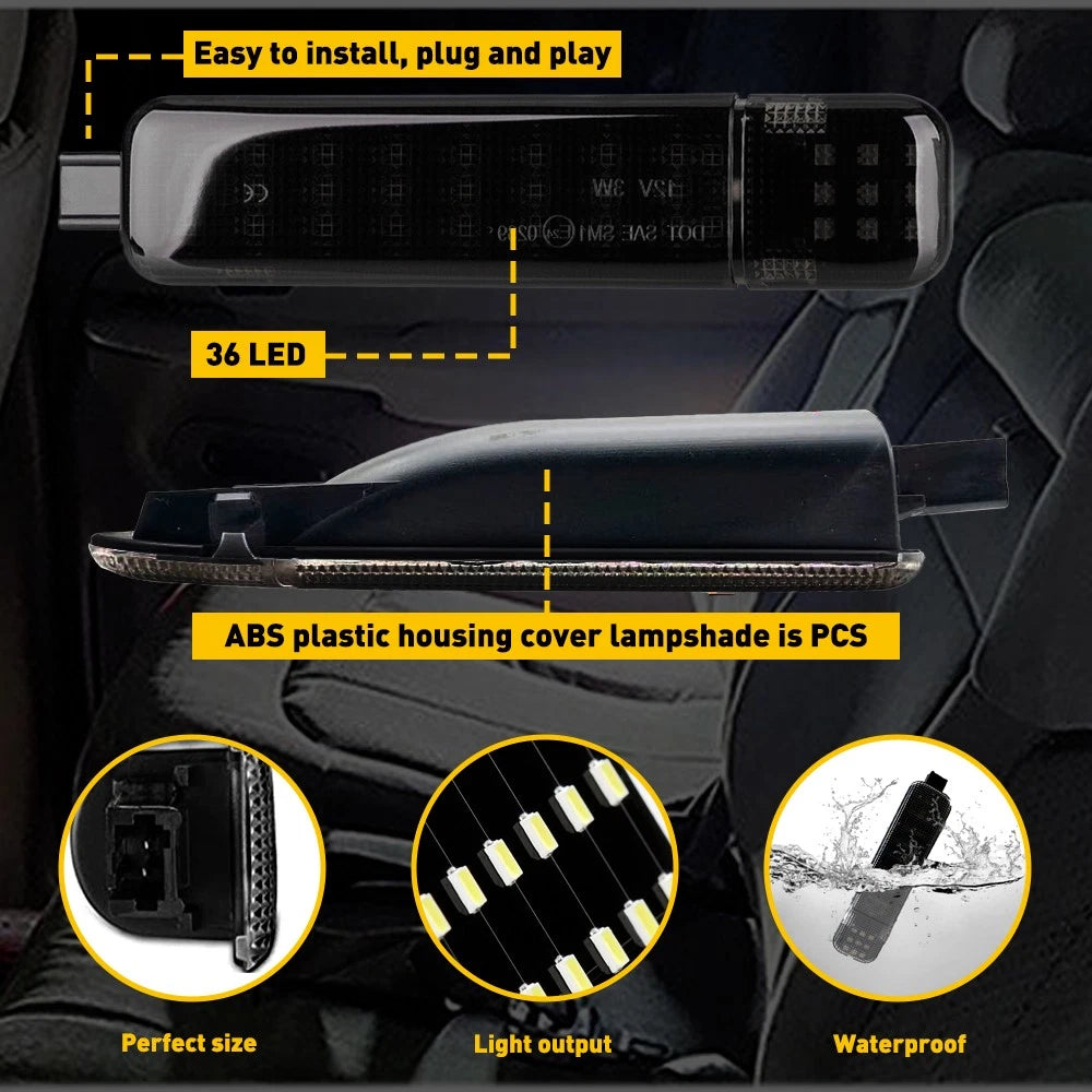 Pair Blue LED Door Courtesy Lights for Cadillac Escalade GMC Pickup (1999–2006)
