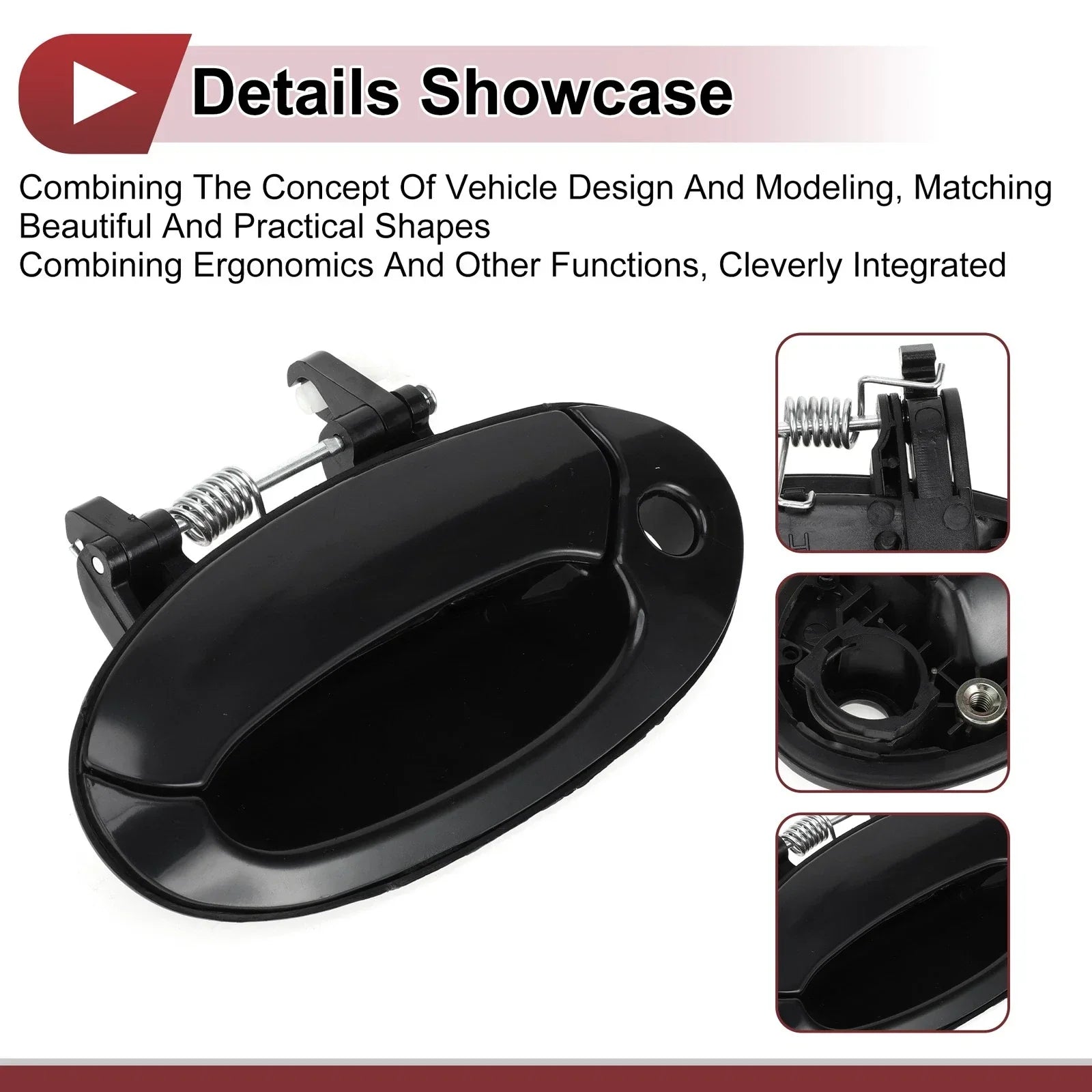 Exterior Door Handle for Hyundai Elantra Front Left Black ABS (2011-2016)