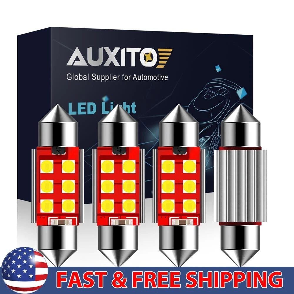 Set of 2 6000K LED License Plate Light Bulbs for Festoon 36MM