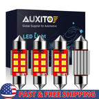 Set of 2 6000K LED License Plate Light Bulbs for Festoon 36MM