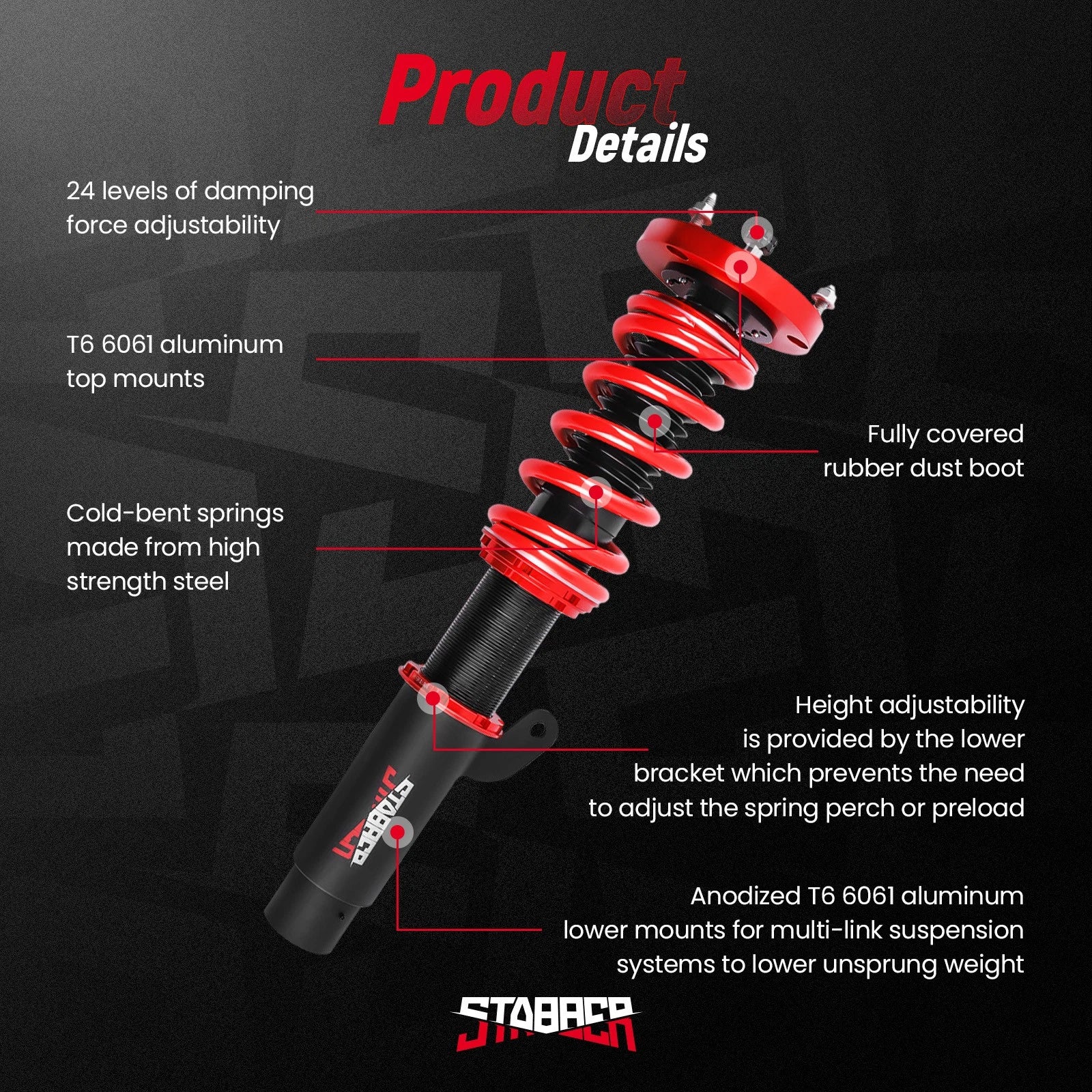 Coilovers Kit for BMW E46 3 Series 320i 325i 328i 330i RWD (1998–2005)