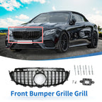 Front Upper Bumper Grille for Mercedes-Benz E200 (2016-2020) Black