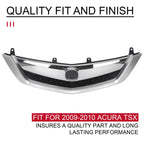 Chrome Front Upper Grille Mesh Cover for Acura TSX (2009-2010)