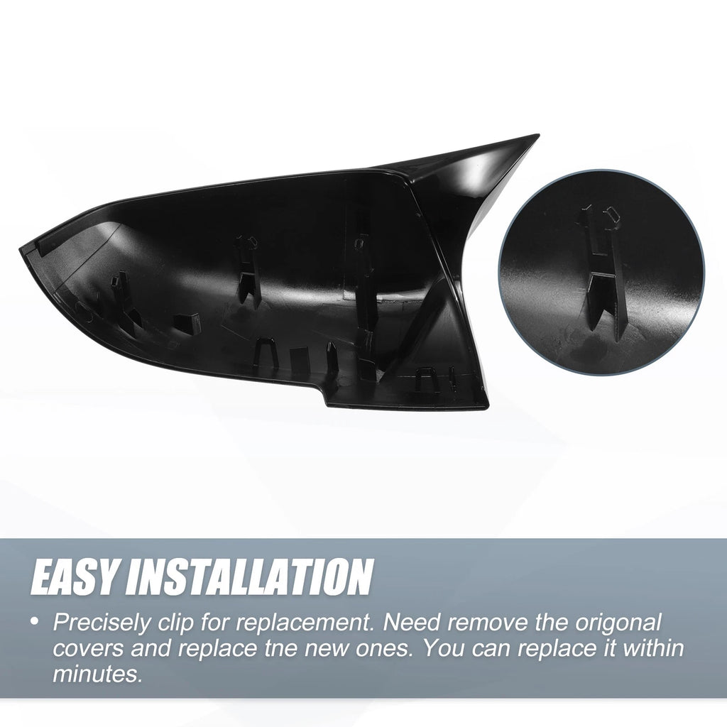 1 Pair Rearview Mirror Cover Cap Gloss Black for BMW X1 328i 125i 330i 320i 220i (2011–2019)