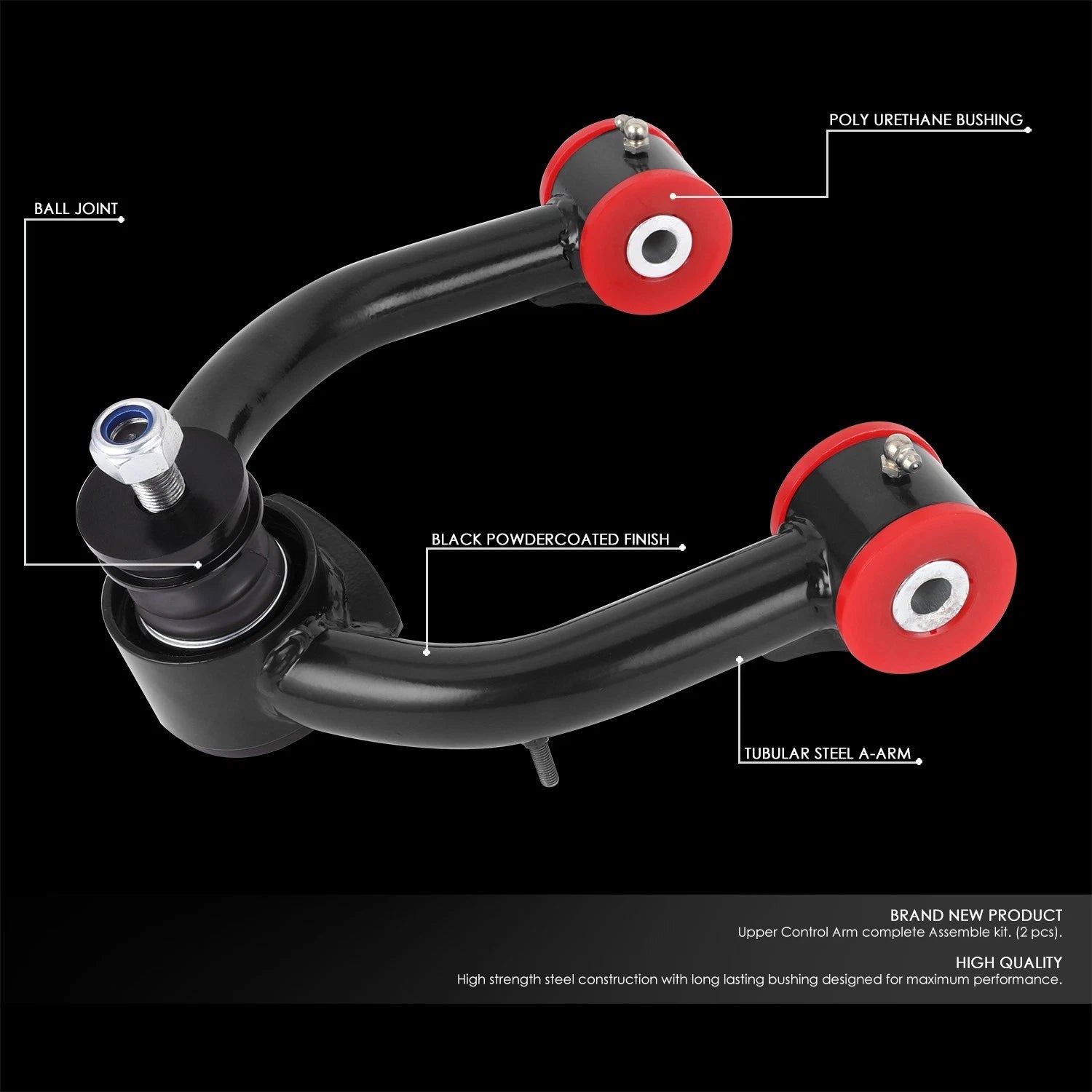 Front Upper Control Arm for 4Runner Tacoma (1995–2004) 2-4" Lifted, Black
