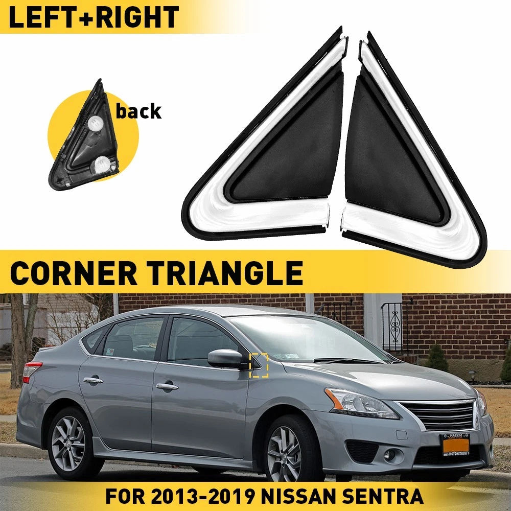 Pair Side Mirror Corner Fender Cover Trim for Nissan Sentra (2013–2019)
