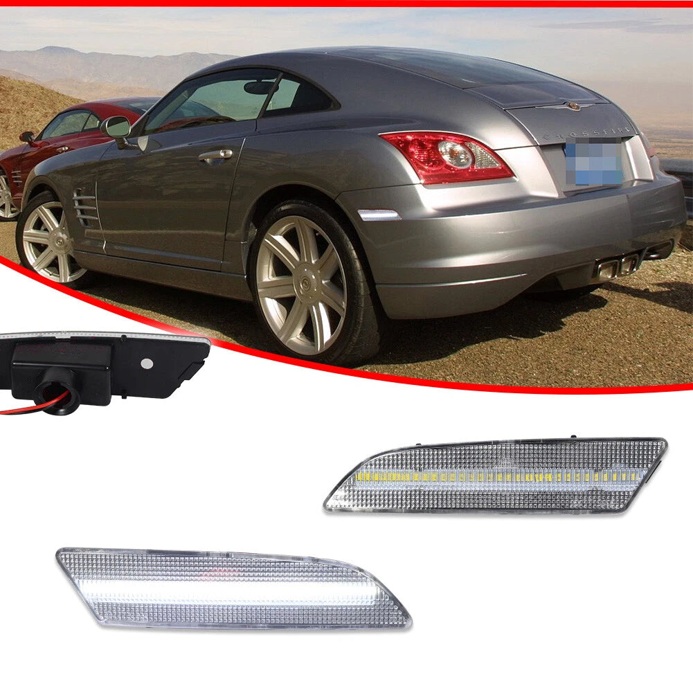 Clear White LED Rear Side Marker Lights for Chrysler Crossfire (2004–2008)