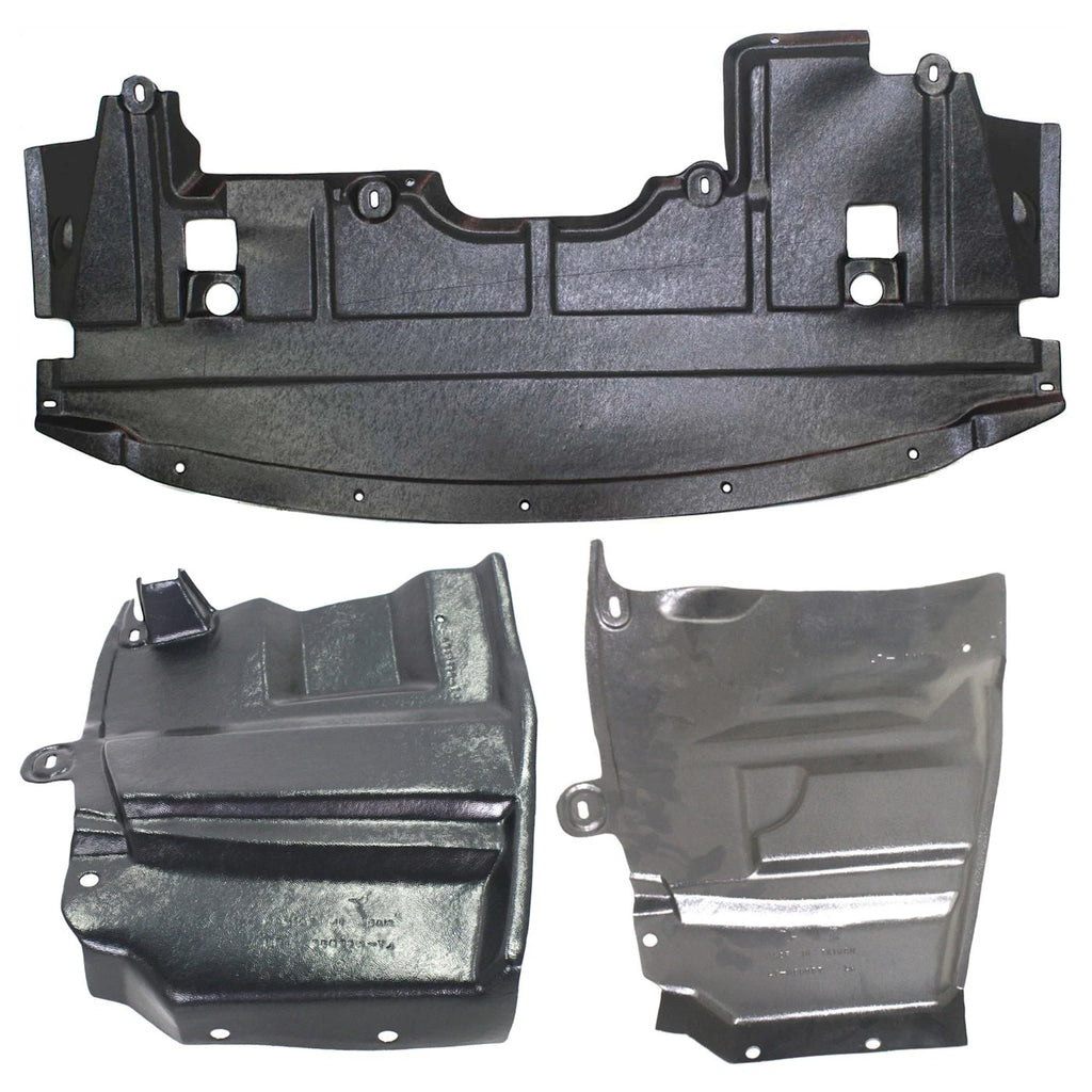 Set of 3 Engine Splash Shields for Nissan Altima (2007–2009) Front Passenger Side