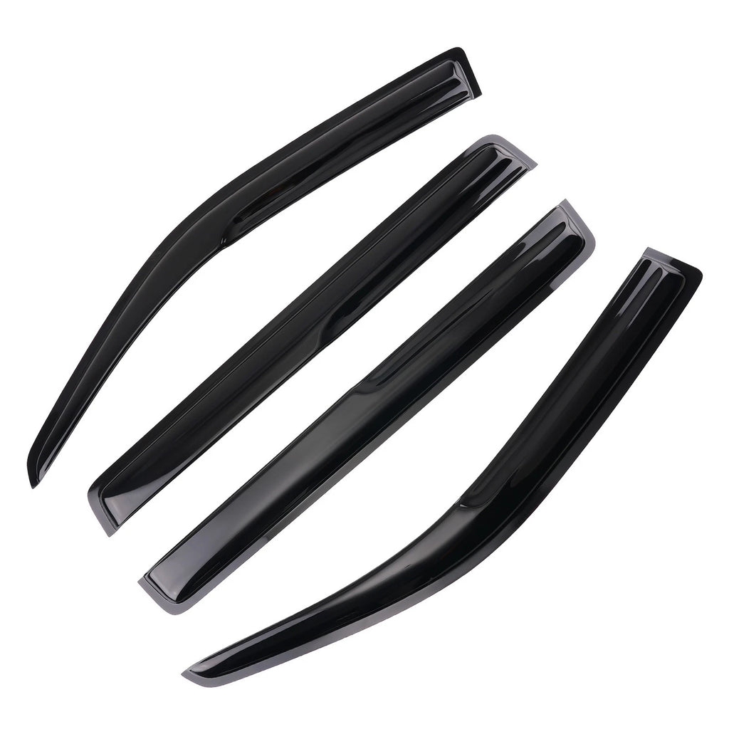 4Pcs Rain Guard Window Deflector for Toyota Highlander (2001–2007) Black