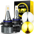 9006 HB4 LED Fog Light Bulbs for Universal Vehicles (4000LM, Amber/White)